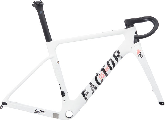 Factor OSTRO Gravel V.A.M. Disc T47a SRAM DUB Carbon Frame Kit - white grunge/54 cm, 100 mm x 38 cm, SB 0 mm