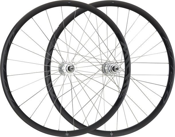 Miche Pistard Tubular Track Wheelset - black-silver/Non Boost/Non Boost/100 mm/28"/Screw-on freewheel/100 mm/Threaded freewheel/100 mm/120 mm