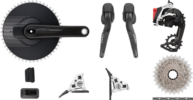 SRAM Red 1 E1 Aero AXS Powermeter HRD FM Gruppe 1x12-fach 50 - black/172,5 mm/ohne/SRAM XDR/10-28/SRAM XDR/ohne