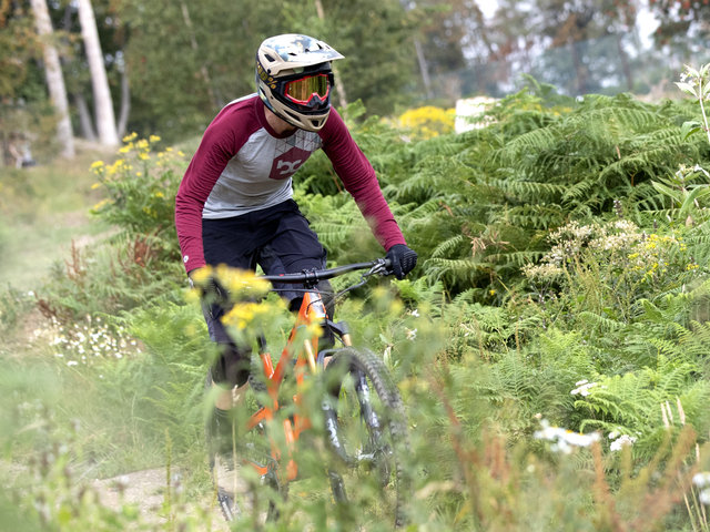 bc original Merino L/S Bike Shirt - silver-grey melange-wine red/M