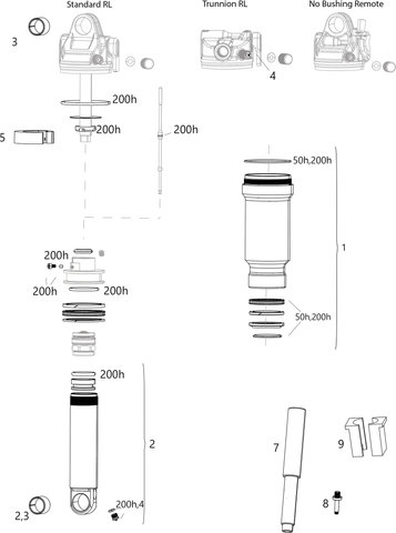 RockShox Piezas de repuesto SIDLuxe (A1 / 2021) - 50 h/universal