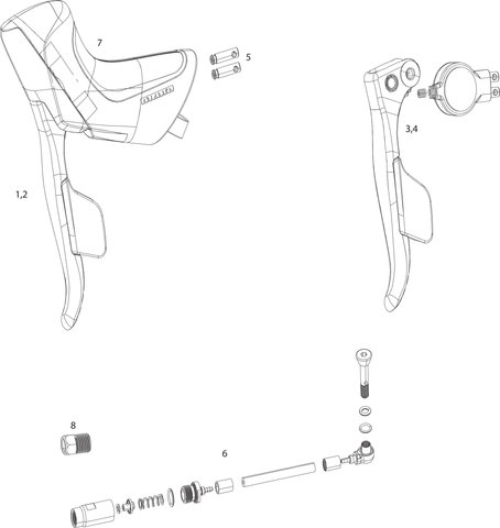 SRAM Red eTap® HRD Shift/Brake Lever Spare Parts - 5/universal