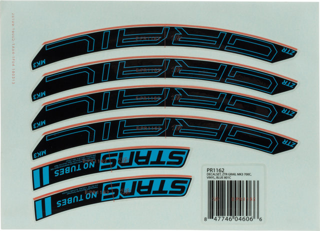 NoTubes Decal Set for ZTR Grail MK3 - blue