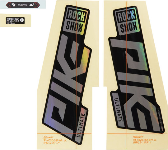 RockShox Set d'Autocollants pour Pike Ultimate Modèle 2021 - gloss black-gloss rainbow foil