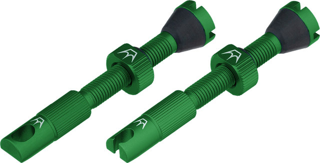 Peatys Chris King Edition MK2 Tubeless Valve 2-Pack Set - emerald/Presta 42 mm