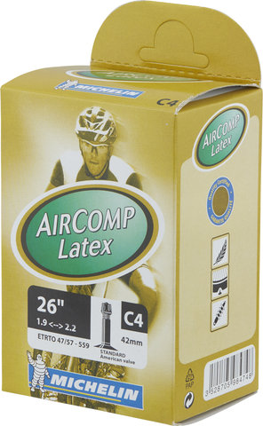 Michelin Cámara de aire C4 Aircomp Latex MTB para 26" - universal/47-559 a 57-559/Válvula Schrader (AV)/47/57-559 AV 42 mm/42 