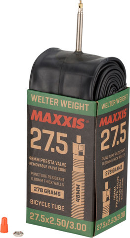 Maxxis Welterweight 27,5+ Schlauch - schwarz/SV/64-584 bis 75-584/27,5 x 2,5-3,0 SV 48 mm/48 mm