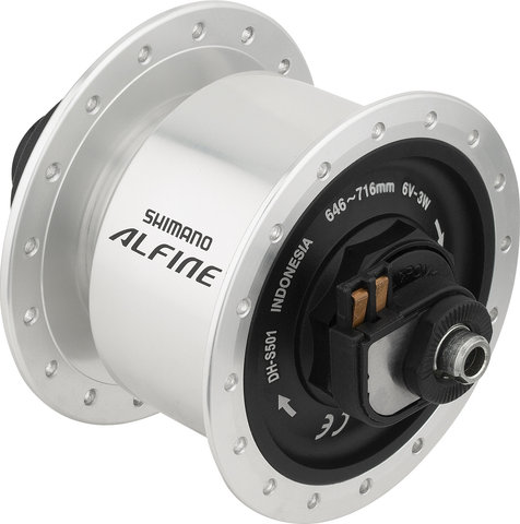 Shimano Alfine DH-S501 Center Lock Disc Dynamo Hub - silver/32