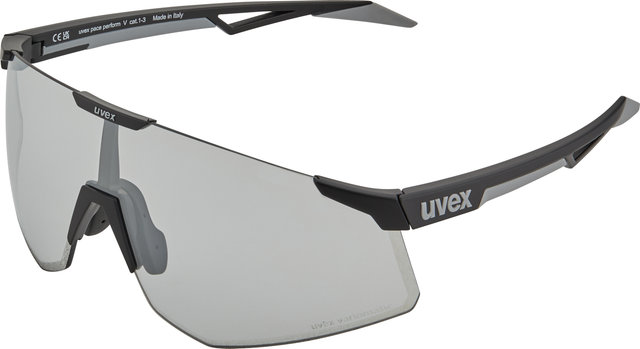 uvex Lunettes de Sport pace perform V - black mat/litemirror silver