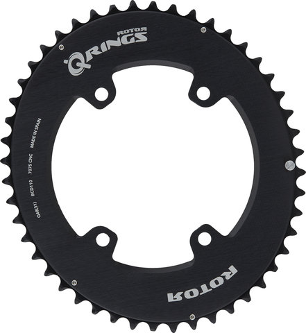 Rotor Shimano GRX Chainring, 4-Arm, Q-Rings, 110/80 mm Bolt Circle Diameter - black/48 