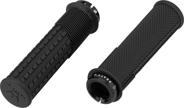 Peaty's Puños de manillar Knurl Lock-On Monarch Grips - black/thick