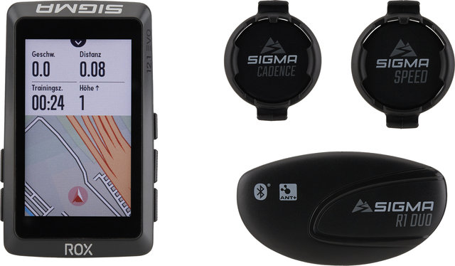 Sigma Set de ciclocomputador de entrenamiento ROX 12.1 Evo GPS + sensor - gris