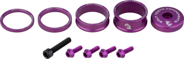 Wolf Tooth Components Anodized Bling Kit Aheadkappe- und Spacer-Set - purple/universal