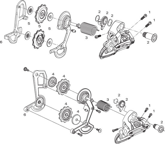 SRAM Pièces Détachées pour Dérailleur Arrière X0 3x9 (2006-2013) - 2/argenté, 06-07