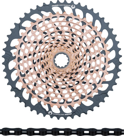 SRAM XX1 Eagle XG-1299 Kassette + PC XX1 Eagle Kette 12-fach Verschleißset - copper - XX1 black/126/10-52/SRAM XD