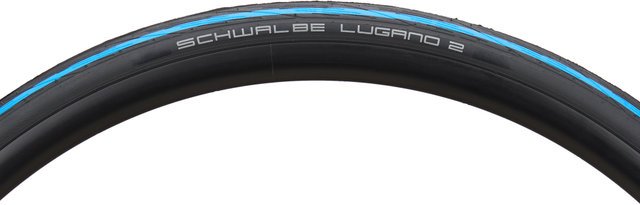 Schwalbe Lugano II K-Guard 28" Wired Tyre - black-blue/25-622 (700x25c)