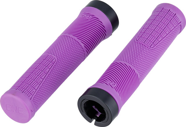 OneUp Components Puños de manillar delgados con bloqueo - purple/138 mm