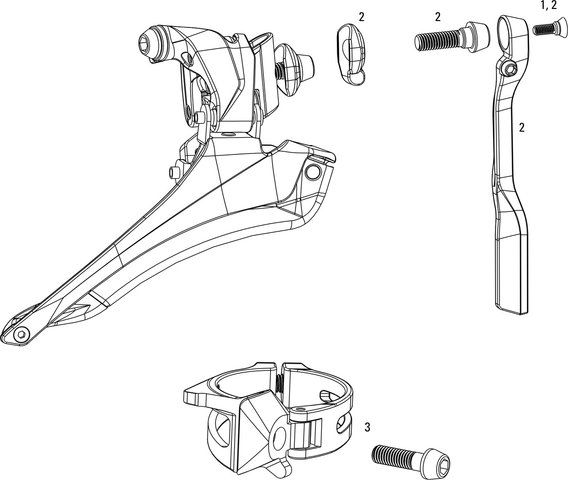 SRAM Red 22, Red 2013 / Force 22 / Rival 22 Front Derailleur Spare Parts - 3/hawk grey-black, 34.9