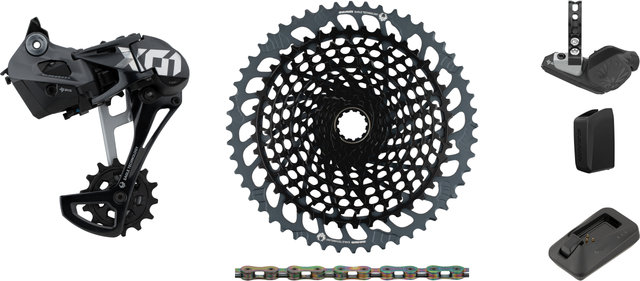 SRAM X01 Eagle AXS 1x12-Speed Upgrade Kit w/ Cassette - black - XX1 rainbow/SRAM XD/14 teeth/SRAM XD/none/10-52/none/without