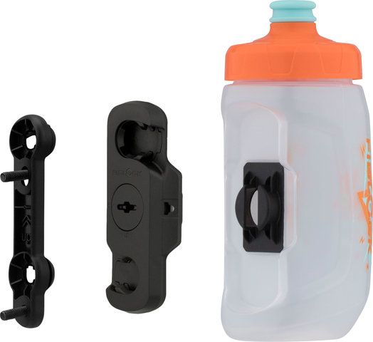 FIDLOCK TWIST bike base Flaschenhaltesystem mit Kids Trinkflasche 450 ml - transparent-weiß/450 ml