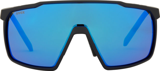 uvex Lunettes de Sport mtn perform S - black mat/mirror blue