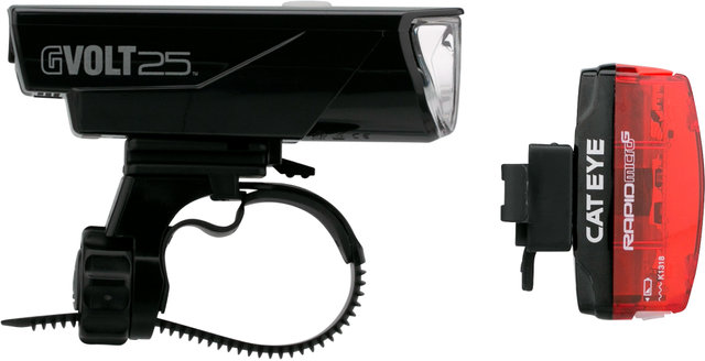 CATEYE HL-EL360G RC GVOLT25 + TL-LD620G RapidMicroG Beleuchtungsset mit StVZO - schwarz/universal