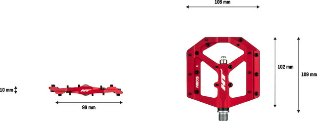 HT Pedales de plataforma EVO-MAG ME03 - matte red