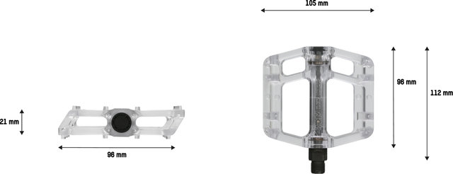 NC-17 Sudpin Zero Pro Plattformpedale - transparent