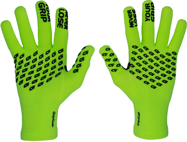 GripGrab Waterproof Knitted Thermal Full Finger Gloves - yellow hi-vis/M/L