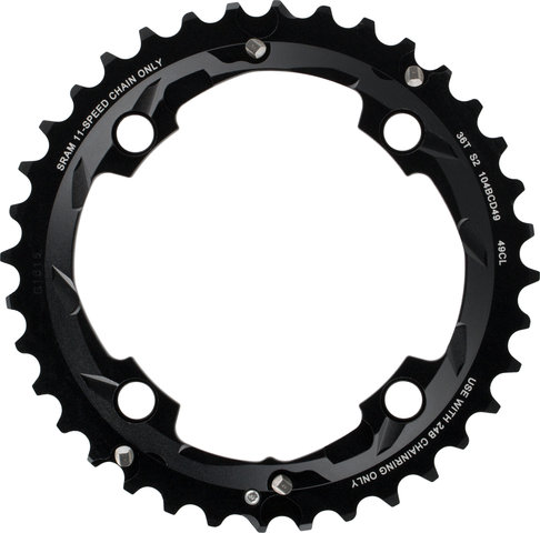 SRAM X-Glide 2x11-speed Chainring for GX 1400 / GX 1000 - blast black/36 tooth pin long