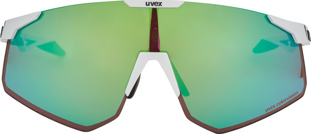 uvex pace perform S CV Sportbrille - white matt/glossy green