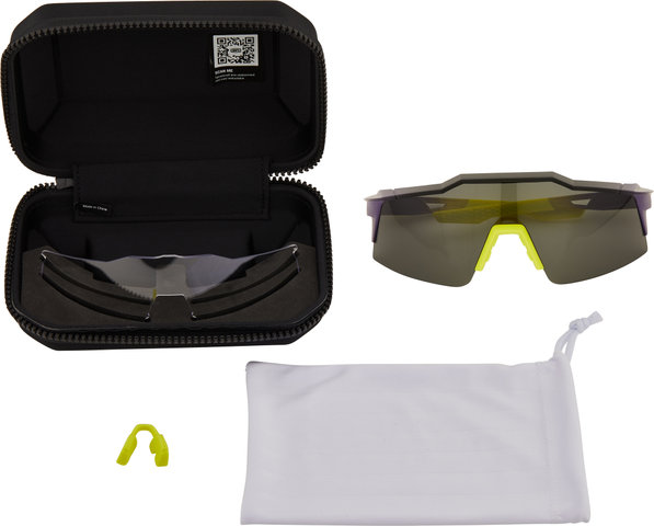 100% Speedcraft SL Smoke Sports Glasses - matte metallic digital brights/smoke