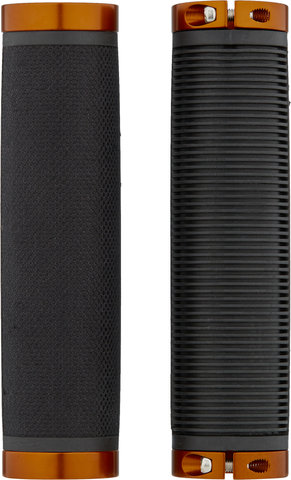 Brooks Cambium Rubber Handlebar Grips - black-orange/130 mm