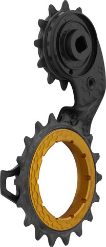 absoluteBLACK Galets de Dérailleur HOLLOWcage Carbon Ceramic Oversized SRAM eTap AXS - gold/12 dents (galet guide), 18 dents (galet tendeur)