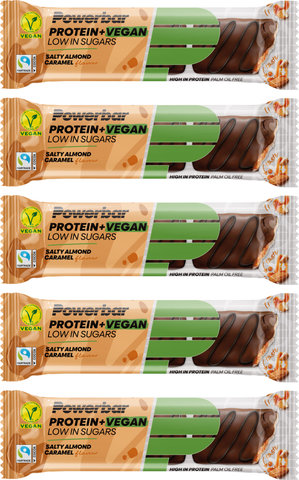 Powerbar Barres végétaliennes à faible teneur en sucre Protein Plus - 5 pièces - salty almond caramel