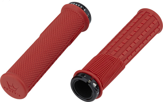 Peatys Puños de manillar Knurl Lock-On Monarch Grips - red/thin