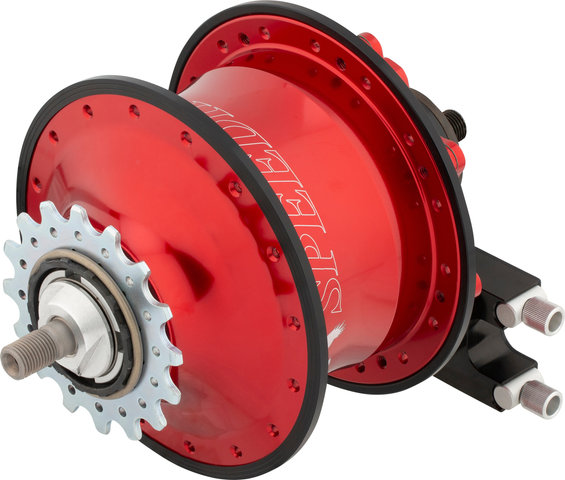 Rohloff Speedhub 500/14 eje de tornillo TS 135 mm buje de engranaje - rojo-anodizado/Typ 7, 32 agujeros