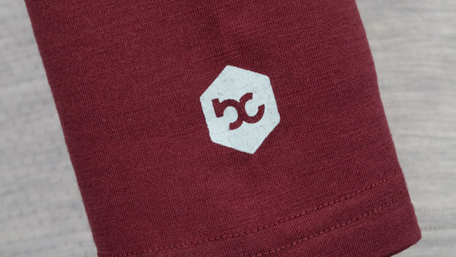 bc original Merino L/S Bike Shirt - silver-grey melange-wine red/S