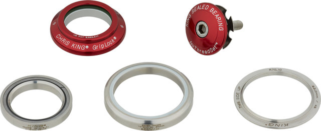 Chris King DropSet 2 IS42/28,6 - IS52/40 GripLock Steuersatz - red/1 1/8" - 1,5" tapered/IS42/28,6 - IS52/40