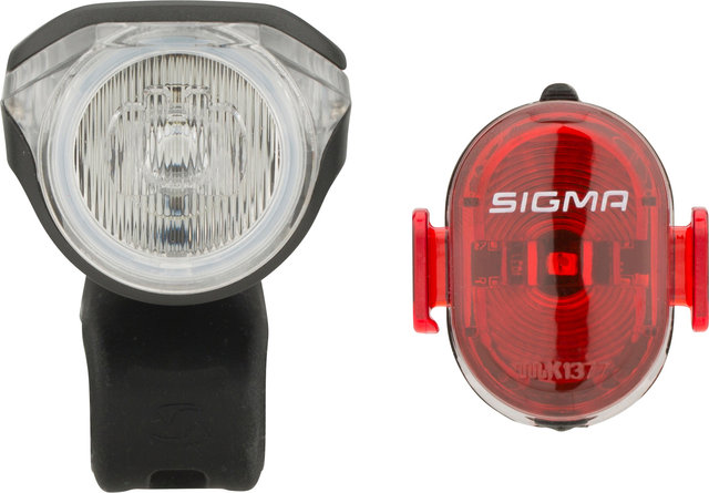 Sigma Aura 80 Frontlicht + Nugget II Rücklicht LED Beleuchtungsset m. StVZO - schwarz