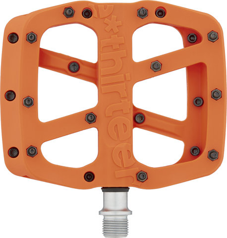 e*thirteen Base Flat Platform Pedals - naranja