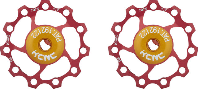 KCNC Jockey Wheel Aluminum Jockey Wheels - 1 Pair - red/11 tooth