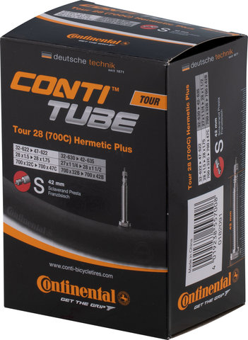 Continental Chambre à Air Tour 28 Hermetic Plus - universal/Valve Presta (SV)/32-622 bis 42-622/27-28 x 1 1/4-1,75x2 SV 42 mm/42 