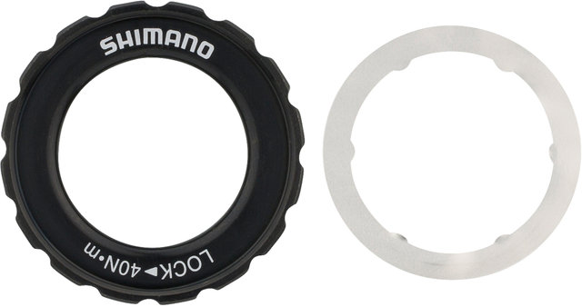 Shimano Disco de freno SM-RT64 Center Lock dentado externo para Deore - negro-plata/180 mm