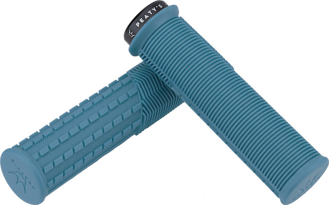 Peaty's Poignées de guidon verrouillables Monarch Grips Mushroom - turquoise/thick