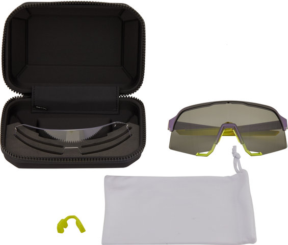 100% S3 Smoke Sports Glasses - matte metallic digital brights/smoke