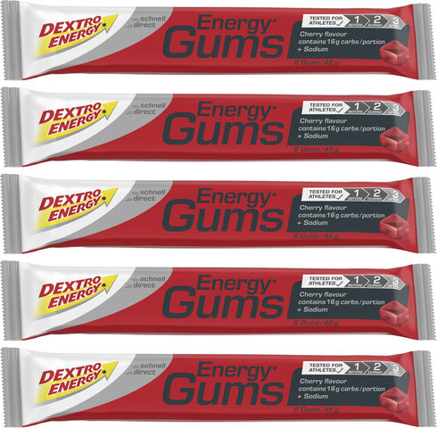 Dextro Energy Energy Gums - 5 Pack - cherry