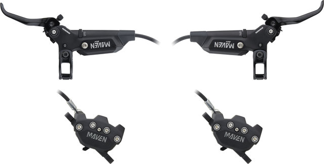 SRAM Maven Silver F+R Disc Brake Set - black anodized/Set/Flip-Flop (non-side-specific)