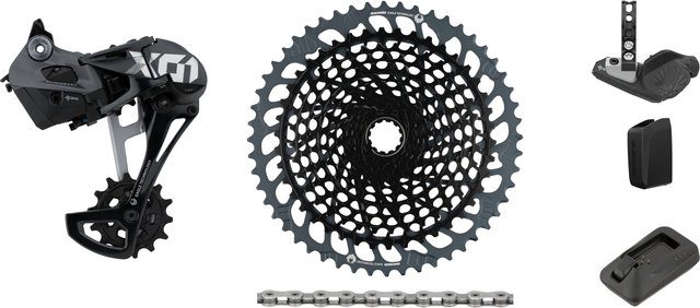 SRAM X01 Eagle AXS 1x12-Speed Upgrade Kit w/ Cassette - black - X01 silver/SRAM XD/14 teeth/SRAM XD/none/10-52/none/without