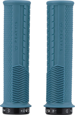 Peatys Puños de manillar Knurl Lock-On Monarch Grips - turquoise/thin